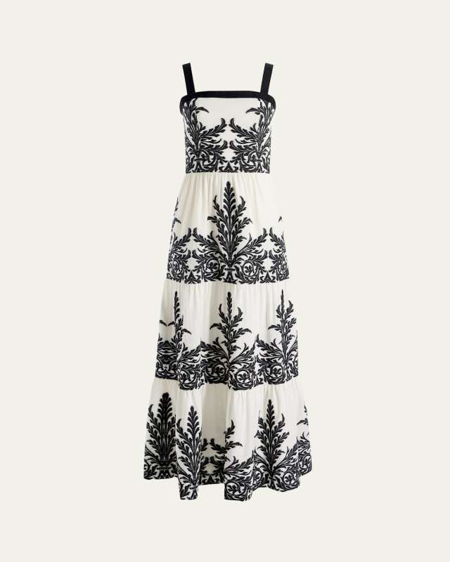 Saige Embroidered Tiered Maxi Dress